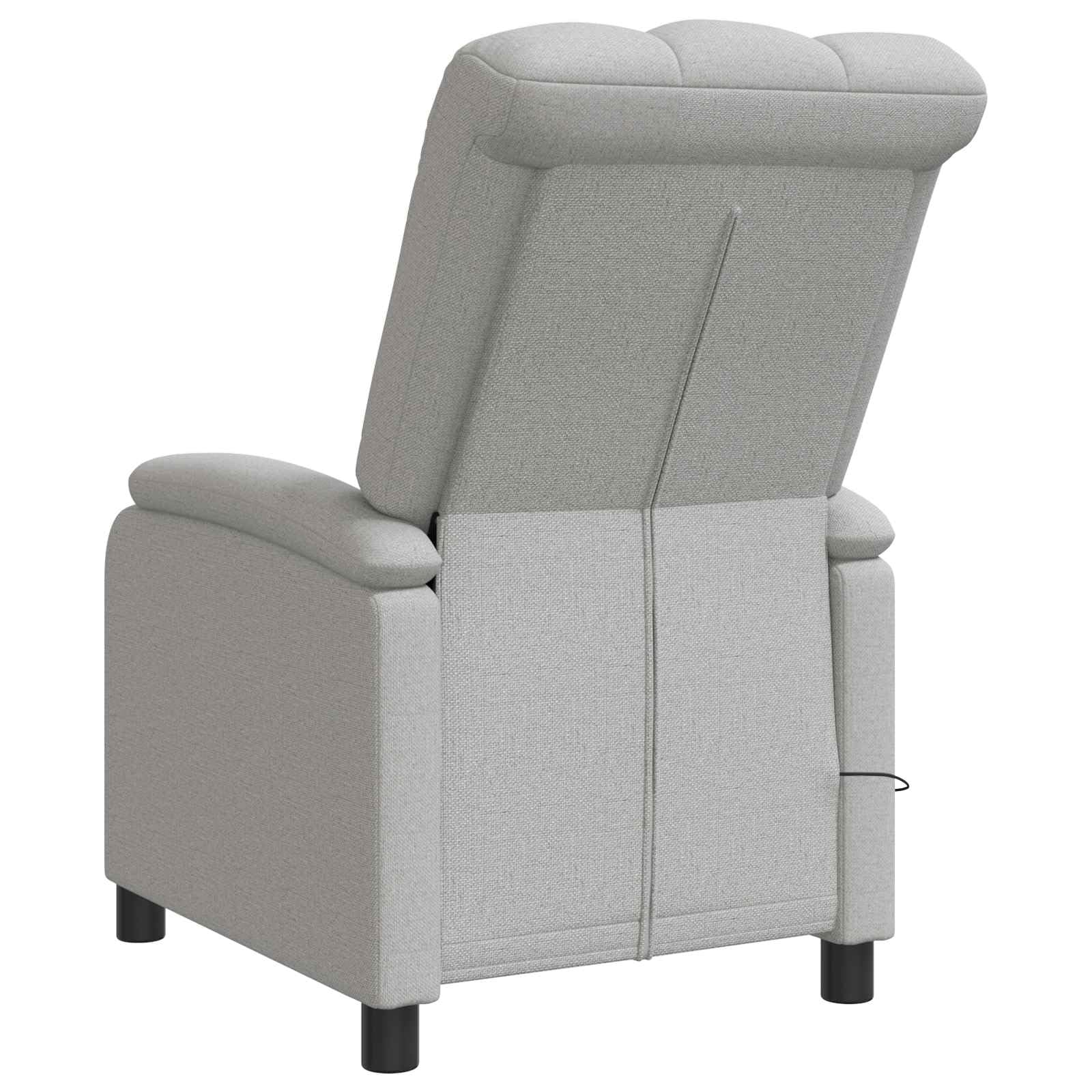 Poltrona relax in tessuto grigio nuvola con angolo di inclinazione