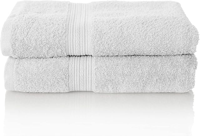 Glart Premium Set of Terry Hand Towels, Colour: White, 2X Bath Towels 70 X 140 cm