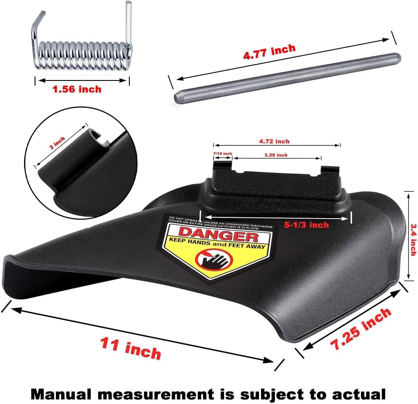 731-07131 Lawn Mower Side Discharge Chute, Compatible with MTD, Cub Cad, Craftsman, Murray Hand-Pushed Lawn Mower, Also for Troy Bilt Mower TB110, TB130, TB200, TB230, TB240, etc, Replaces 731-7131