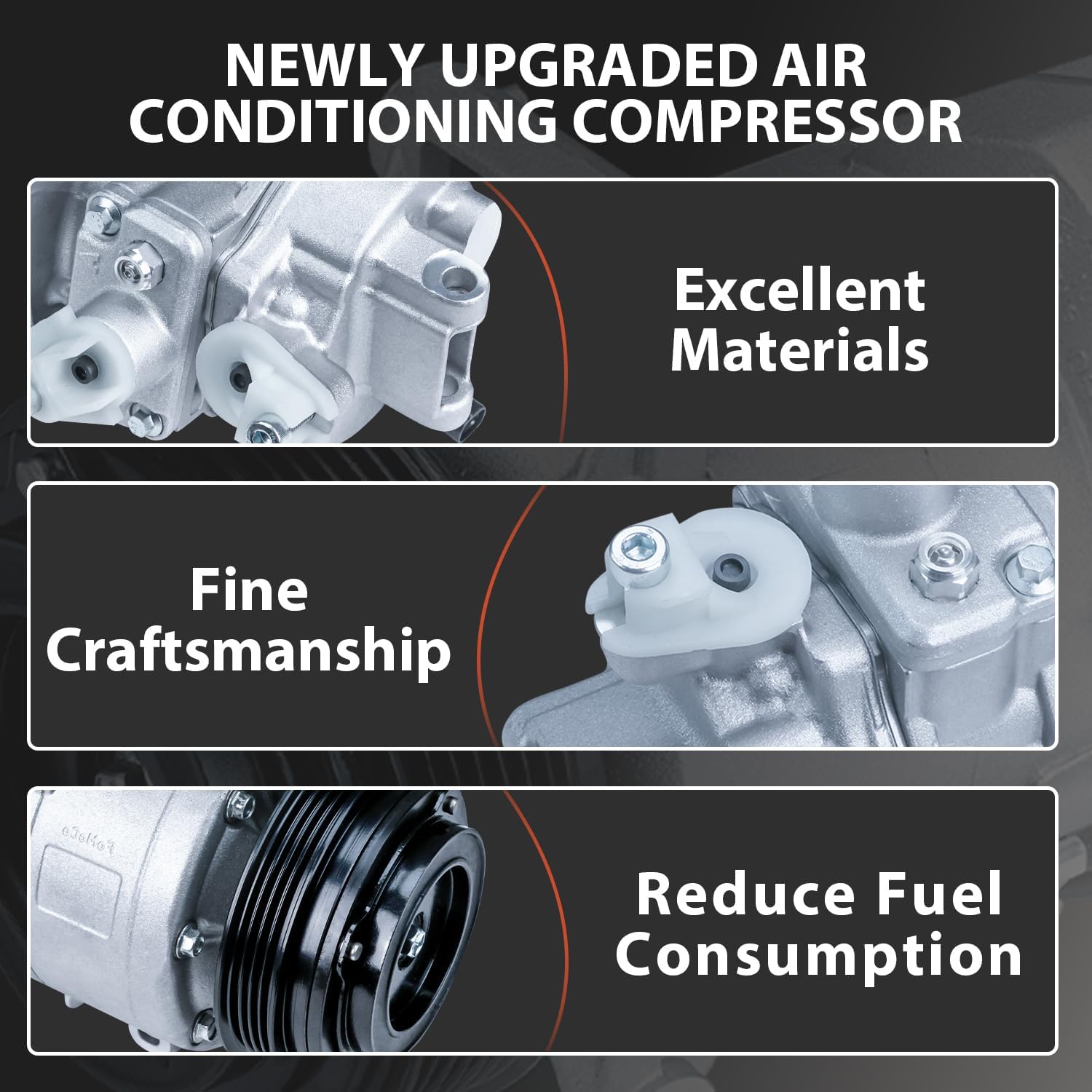 Air Conditioning Compressor & A/C Clutch 2015-2018 Fit for F-ord Edge 2.0L 2013-2017 Fit for F-ord Fusion 2.0L AC Compressor