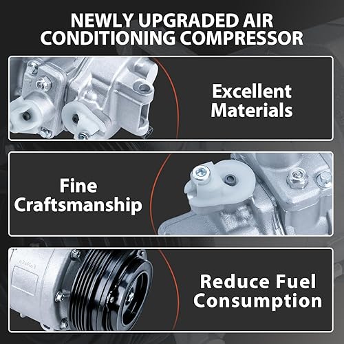 Miniatura 4 de Compresor de aire acondicionado y embrague de A/C 2015-2018 apto para F-ord Edge 2.0L 2013-2017 apto para compresor de CA F-ord Fusion 2.0L