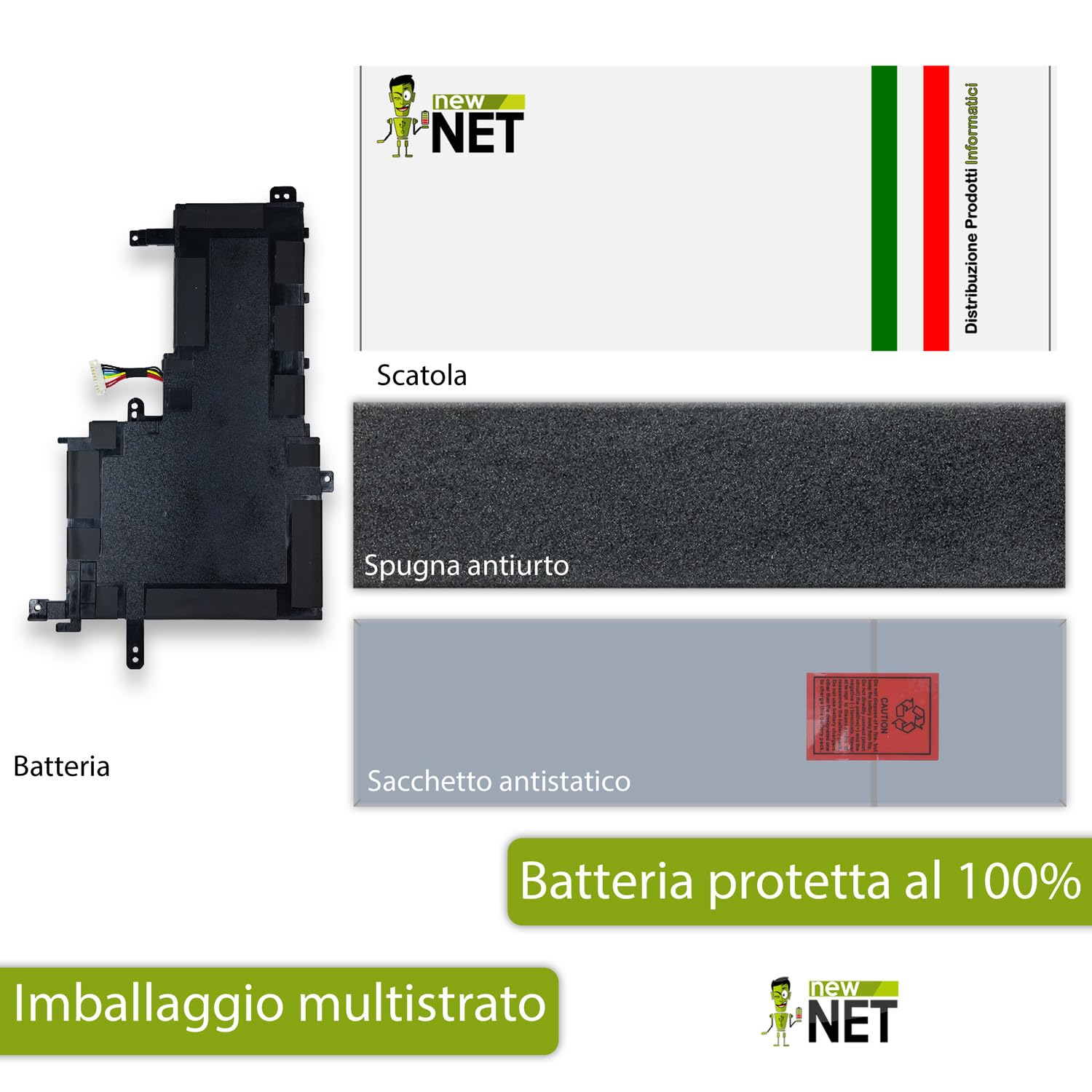 B31N1842 Batteria compatibile con ASUS VivoBook 15 K513 K513E K513EA K513EQ X513 X513E X513EA X513EAN X513EP M513 M513UA S513E S513EA F513E F513EA K531F K531FA X531 X531F X531FL [11.52V - 3653mAh]