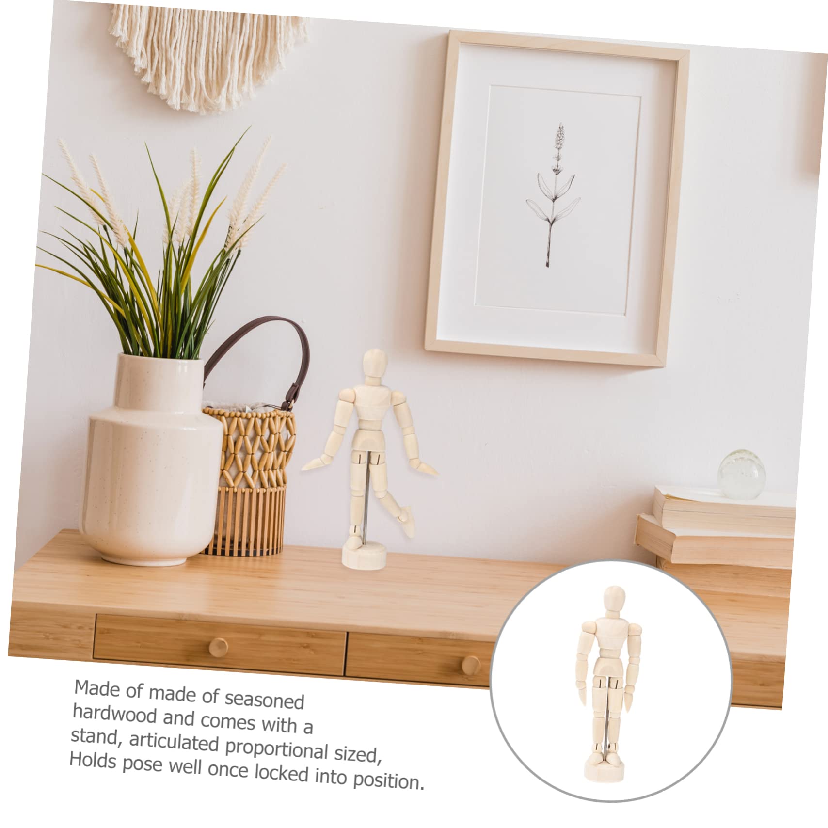VILLCASE Lot de 16 Mannequins de Dessin en Bois Corps Flexible Et Base pour Croquis Et en 3 Pièces X 16