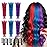 Byhoo Blue Red Purple Temporary Hair Color for Dark Hair Dye, Cream Formula, Washable Hair Dye for Kids Girls Birthday Party Halloween Cosplay Hair Gift