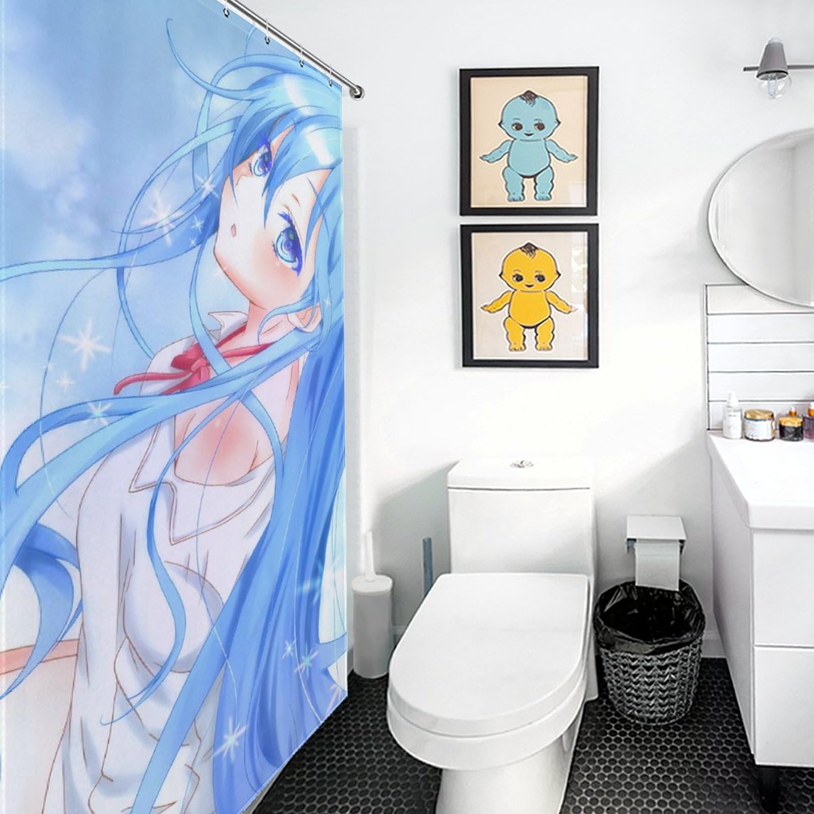 Amazon｜シャワーカーテン かわいい アニメ柄 電波女と青春男 エリオ 