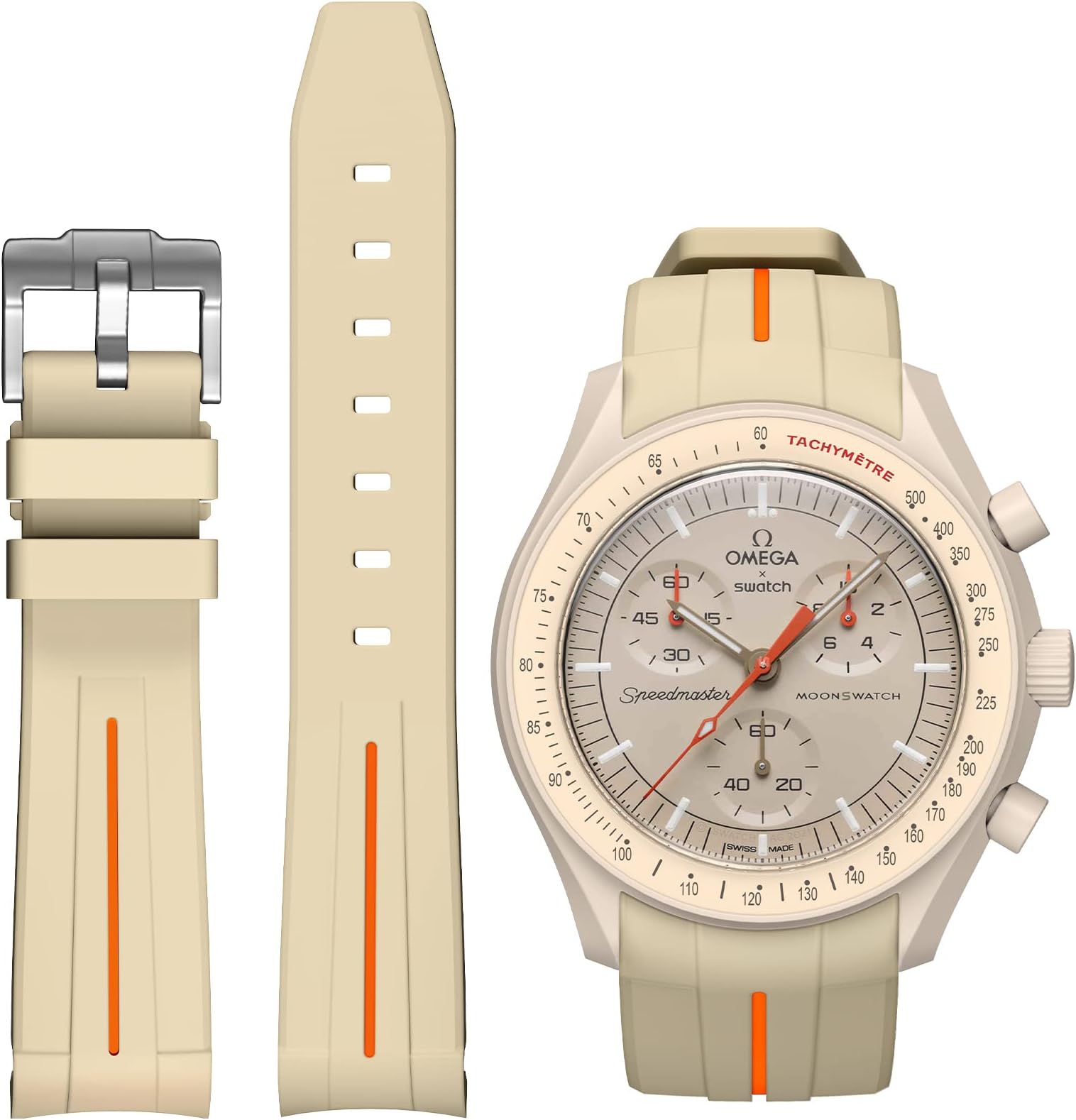 Strap for Omega x Swatch MoonSwatch/Rolex Watch/SEIKO Watch 20mm,Silicone Replacement Strap for Omega X Swatch Moonswatch Speedmaster Watch No Gap