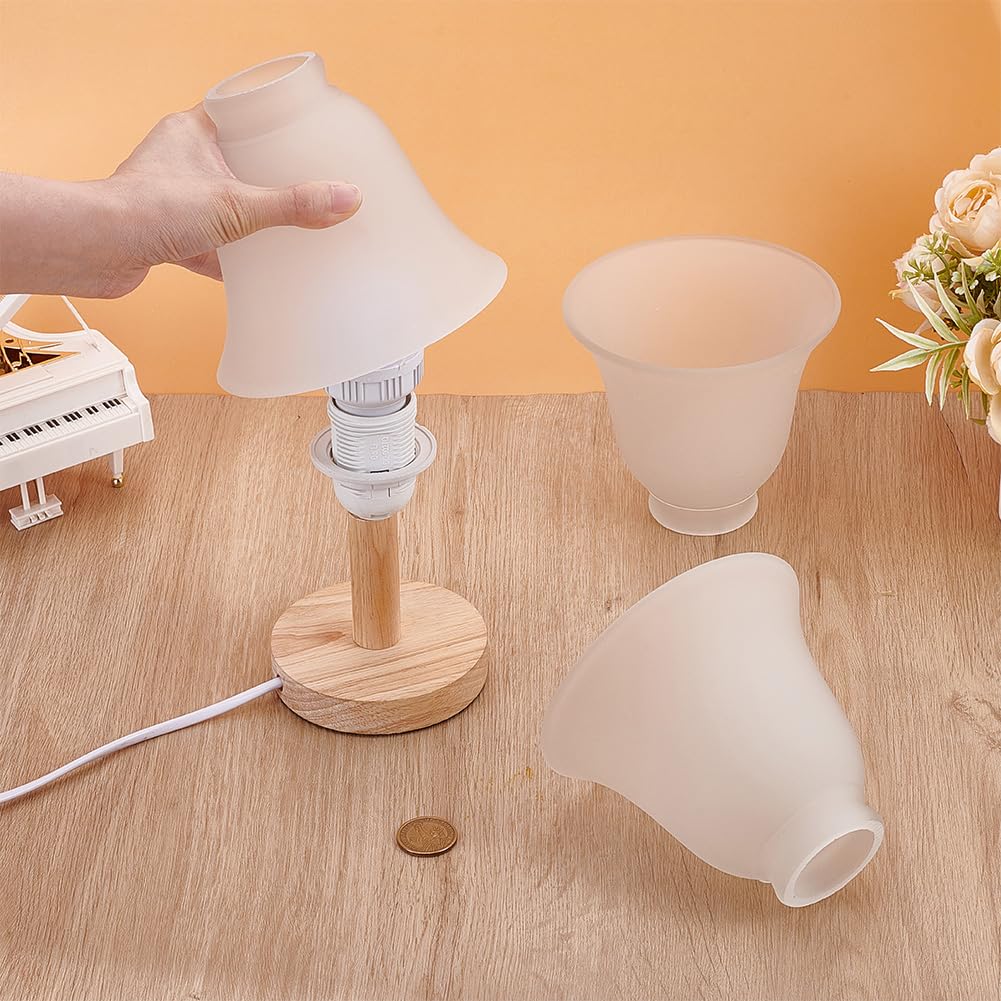 BENECREAT 3 Paralume In Vetro Satinato con Attacco Da 40mm, Globo O Copertura di Ricambio A Forma di Campana per Lampadario Da Soffitto, Lampadario e Applique