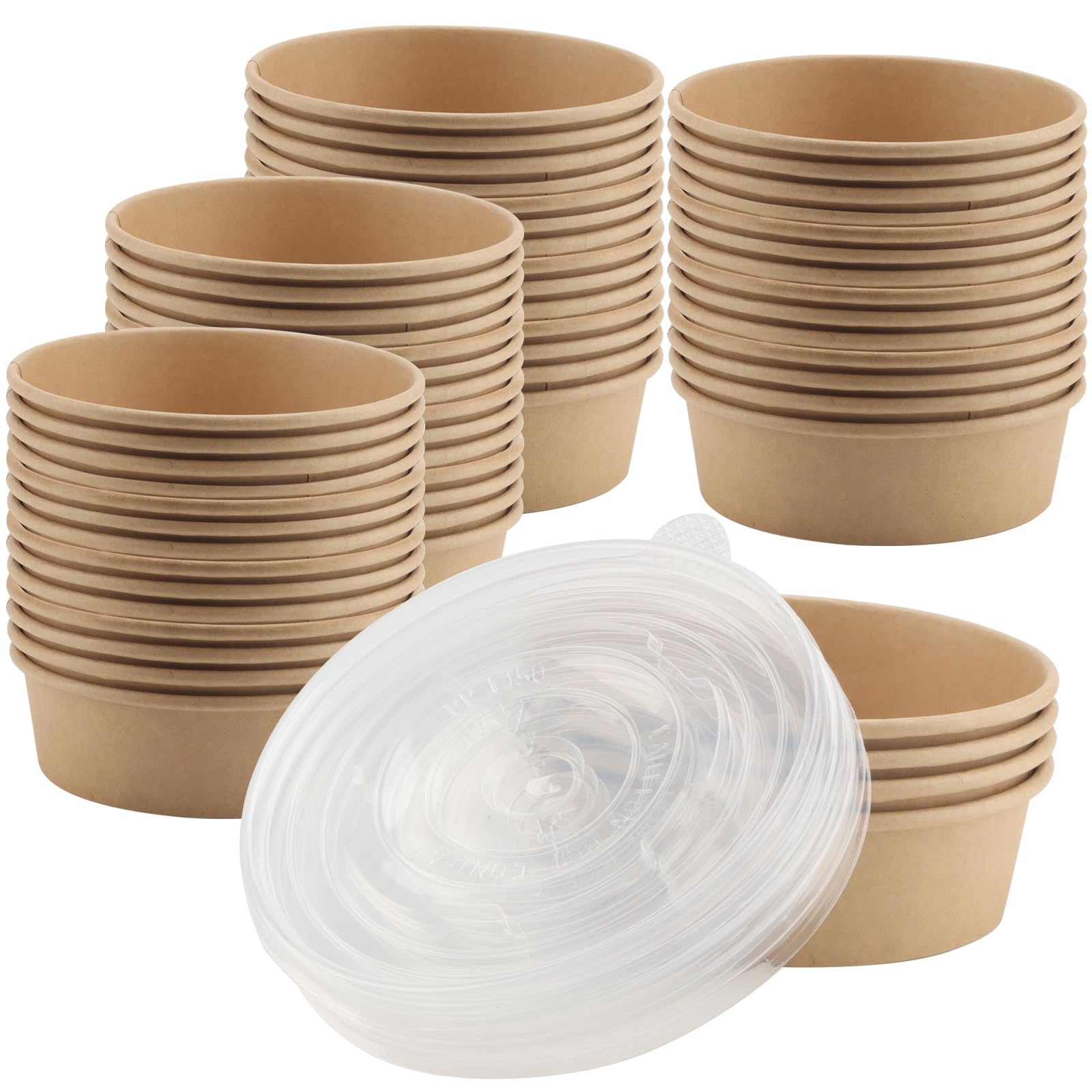 Bols jetables en papier kraft rigide de 500 ml de qualité supérieure