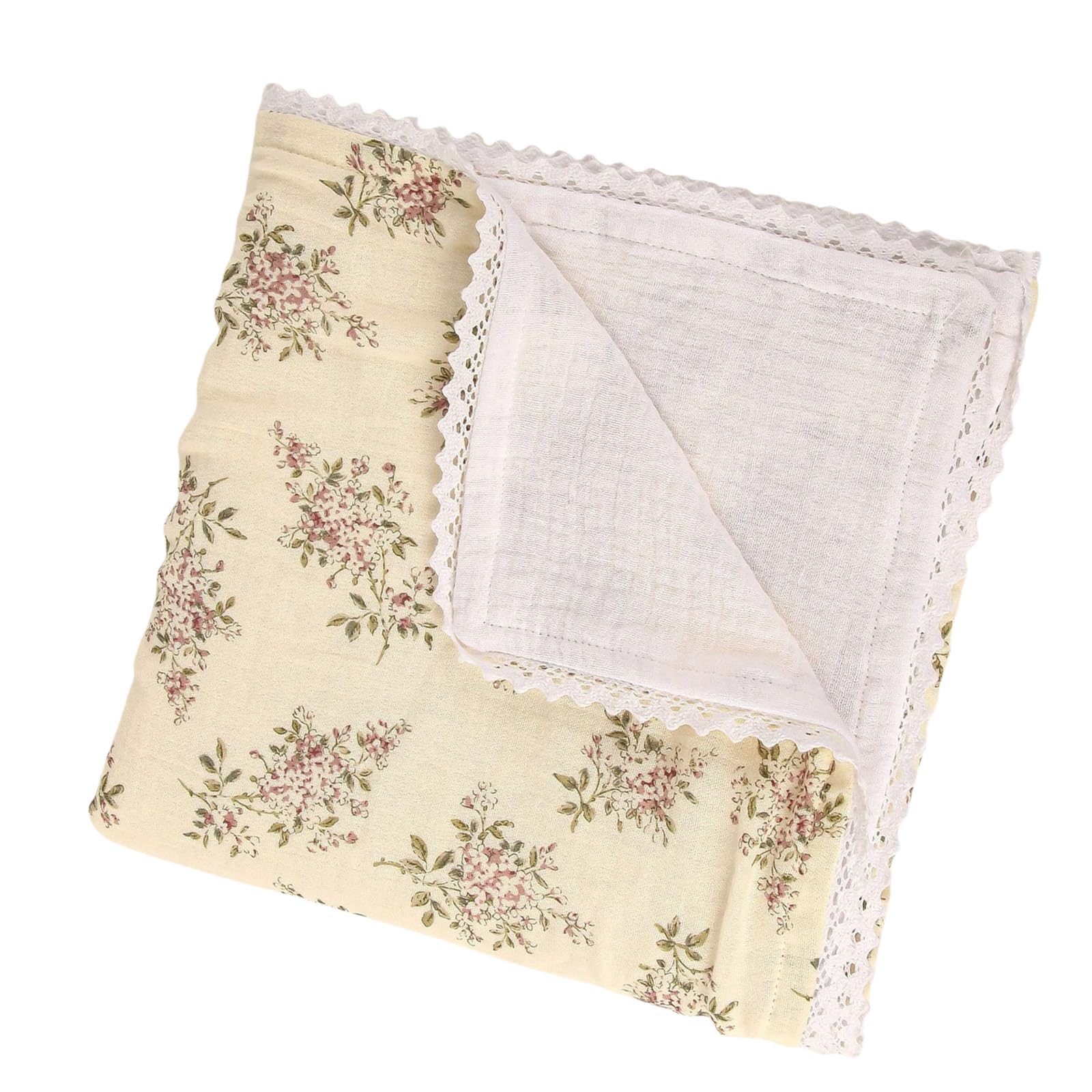 Tsophreniq Swaddles Blanket with Beautiful Lace Edging Detail Infant with Exquisite Lace Comfortable for Baby Breathable Infant