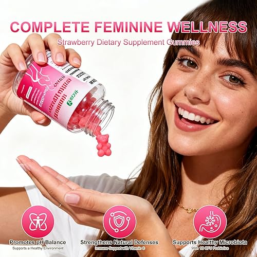 Miniatura 2 de Gomitas de equilibrio femenino para mujer Equilibrio de pH y apoyo a la microbiota con extracto de arándano y prebióticos Promueve la salud