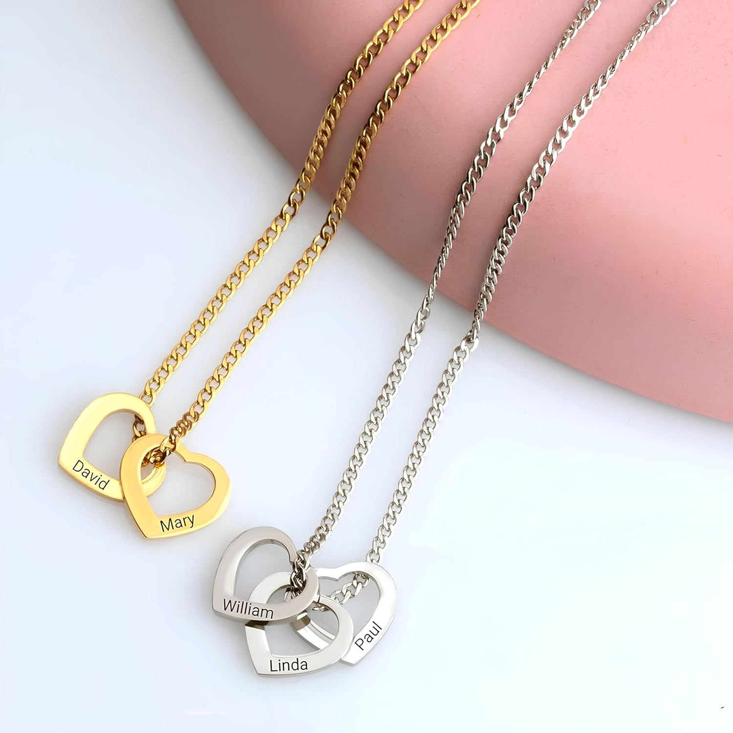 Mother Necklace - Personalized Mother Jewelry - Engraved Mom Pendant with Kids Name - Grandmother Custom Gift for Her - Heart Charm Necklace - Image 6