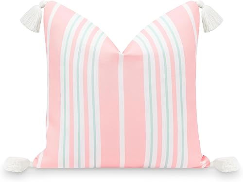 Miniatura 7 de Hofdeco Premium Solo funda de almohada Coastal Patio para interiores y exteriores, 20 x 20 pulgadas, repelente al agua para patio trasero, sofá,