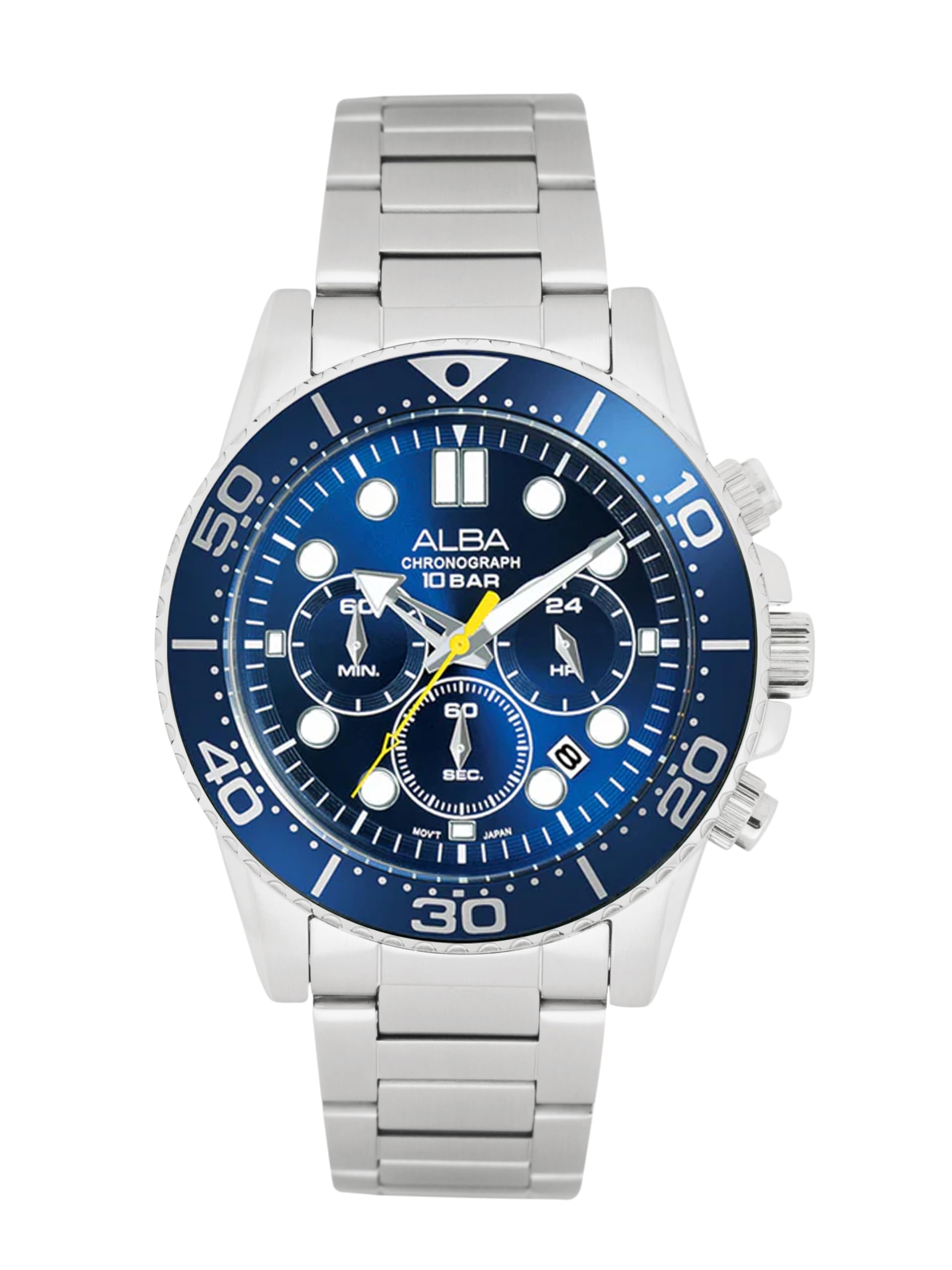Alba Stainless Steel Men Analog Wristwatch At3J43X1, Blue Dial, Silver Band (B0CD849F91) Amazon Price History, Amazon Price Tracker