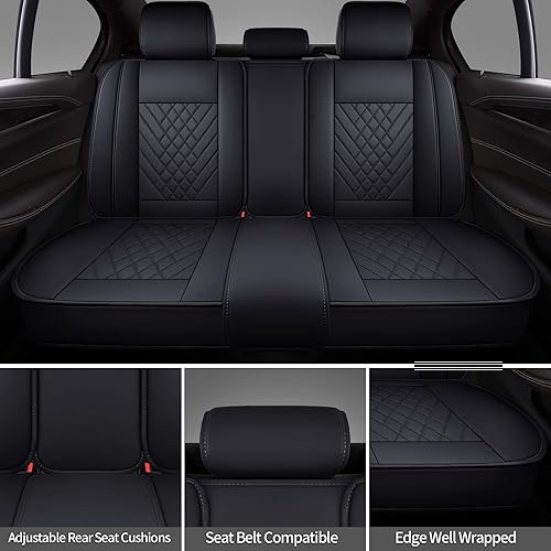 Miniatura 4 de SPEED TREND - Fundas de asiento de automóvil, de piel sintética, para SUV, camioneta, ajuste universal para accesorios interiores de automóviles,