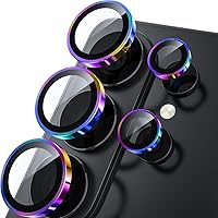 Vista 21 de WSKEN Protector de lente de cámara para Samsung Galaxy S24 Ultra, vidrio templado 9H ultra delgado resistente a rayones con círculo de metal