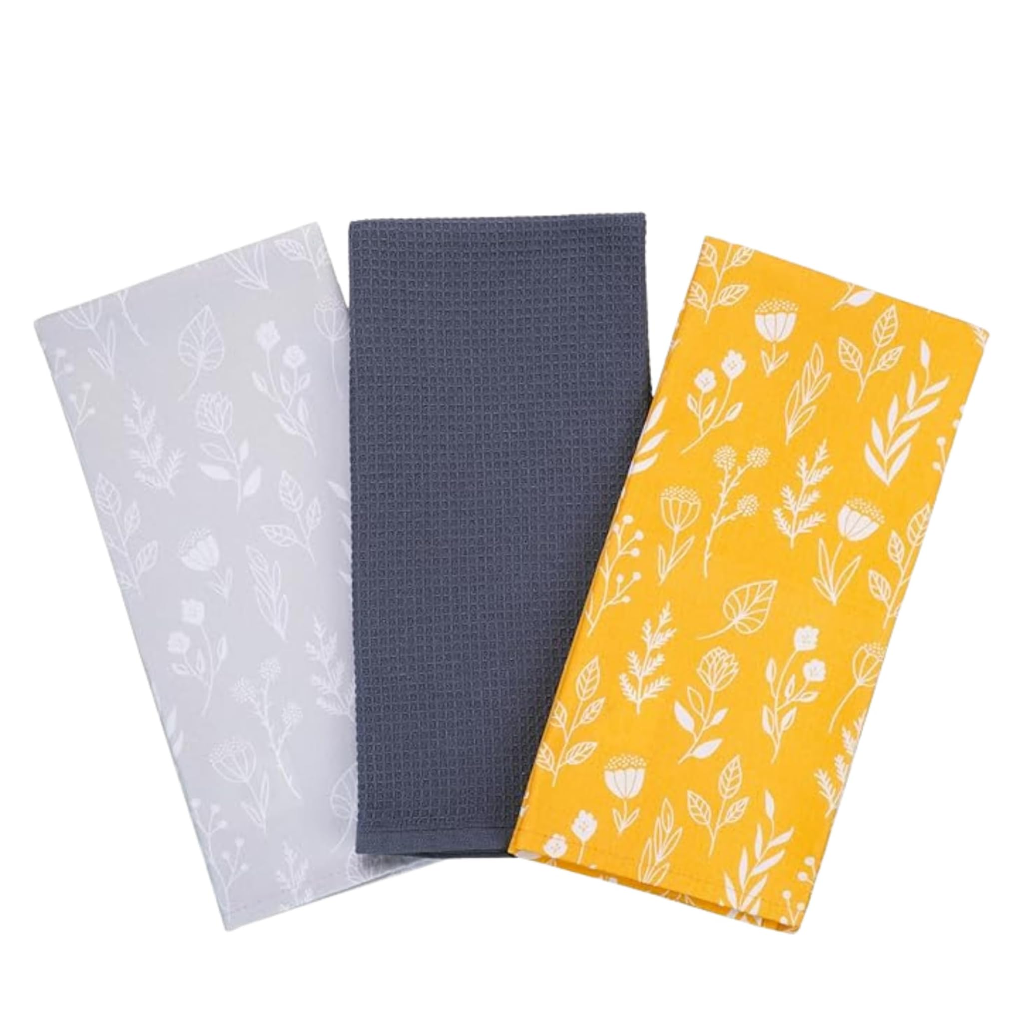 SiXsigma Sports Pack of 3 Tea Towels For Kitchen - Premium Cotton Decorative Kitchen Towel Linen for Cooking, BBQ, Baking & Dish Drying - Ideal For Women & Men (FY)