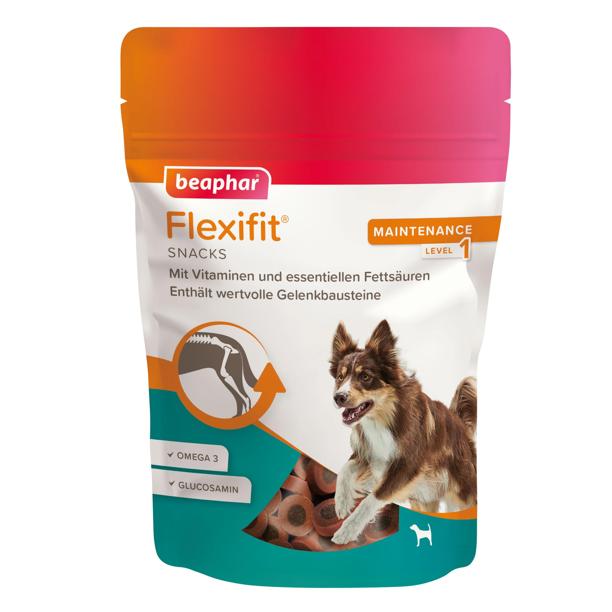 Beaphar BEAPHAR - Flexifit Snacks Für Hunde - Unterstützt Die Gelenkbeweglichkeit Und Vitalität - Mit Vitamin C, Glucosamin Und Omega 3-150 g