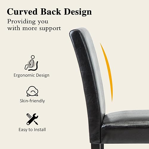 Miniatura 6 de LSSPAID Juego de 6 sillas de comedor, modernas y elegantes sillas Parson tapizadas de piel sintética, sillas de comedor con patas de madera maciza