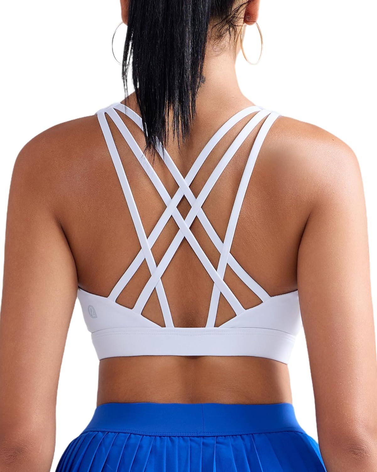 RUNNING GIRL Sports Bras for Women, Medium-High Impact Running Strappy Sports Bra with Removable Pads