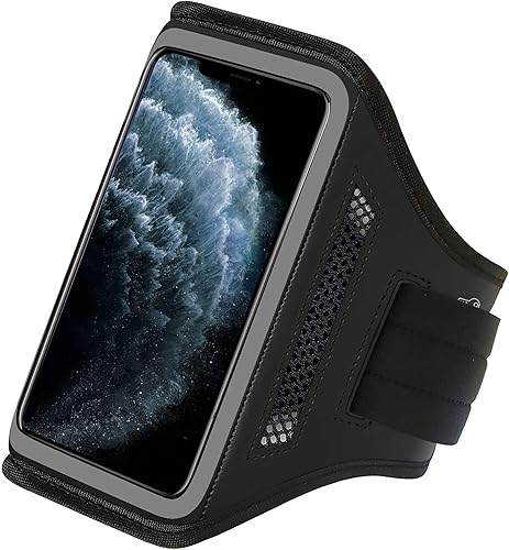 Miniatura 2 de Funda con brazalete para teléfono celular para iPhone 15, 14, Pro con banda ajustable y soporte para llaves para correr, hacer ejercicio y recreación