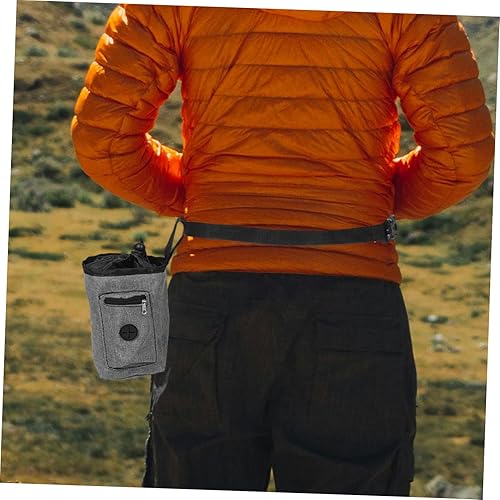 Miniatura 6 de VICASKY Bolsa de tiza bouldering gris con cinturón antideslizante para escalada en roca, senderismo, gimnasio, entrenamientos para levantamiento de