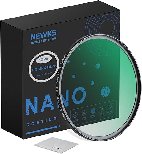 Filtro de difusión negra de 18 de 2.638 in, filtro de efecto cinematográfico de ensueño, ultra delgado, repelente al agua, resistente a los