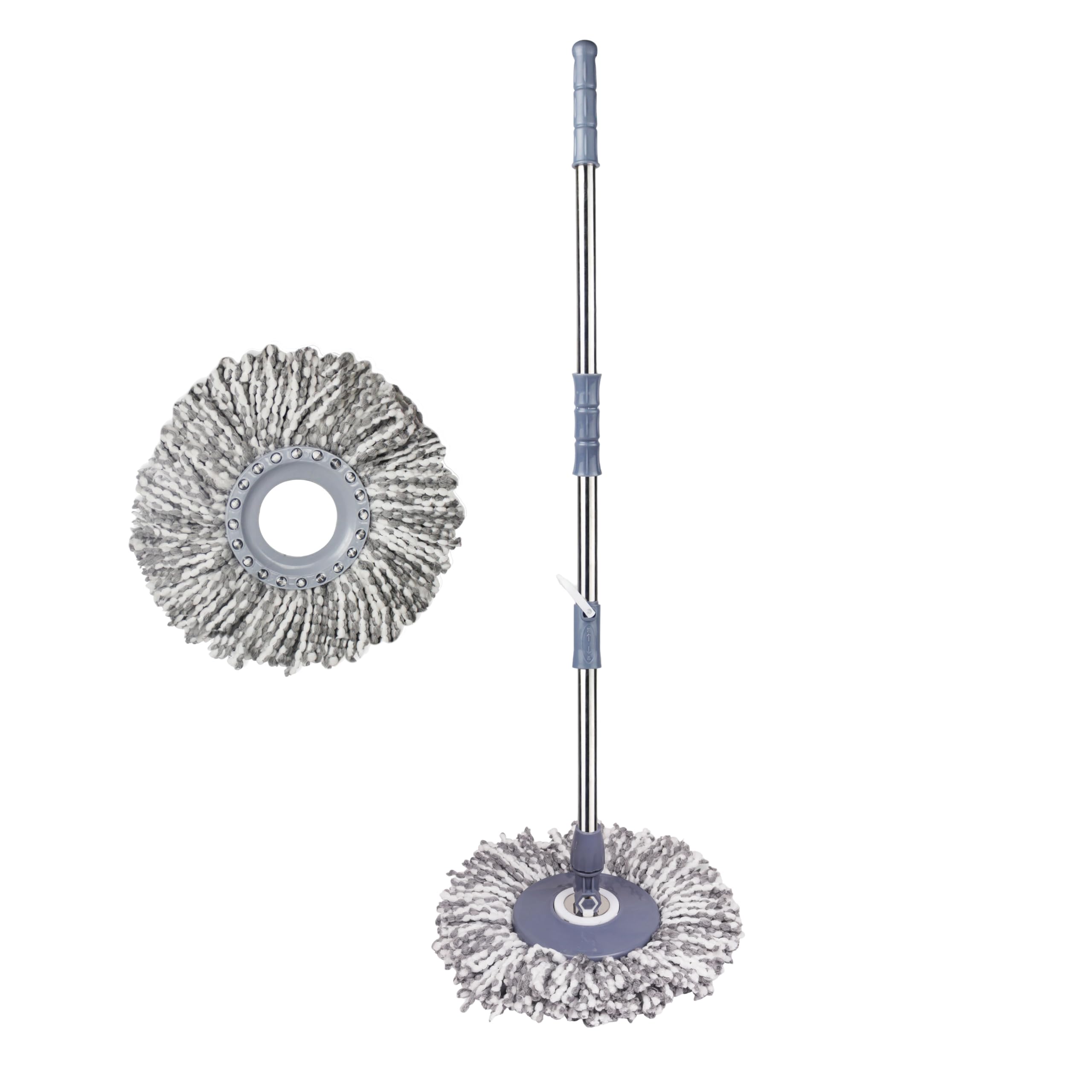 Vault Bharat Premium Heavy Quality Mop Stick for Floor Cleaning| 360° Spin Cleaning Mop Stainless Steel Rod Handle Stick Set with 1 Refill (Color:Grey, Warranty: 1 Year) (B0CZHT6FSV) Amazon Price History, Amazon Price Tracker
