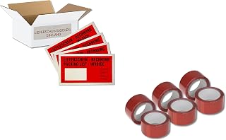 Set = 1000 sobres y 6 cintas para embalar, color rojo