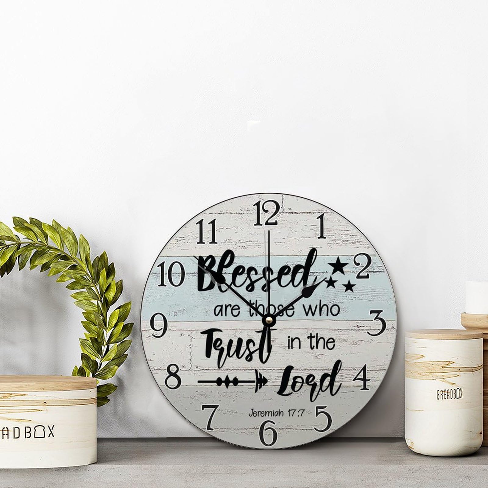 Reloj de pared con versículo bíblico con texto en inglés "Trust in the Lord With All Your Heart", cita religiosa, arte de madera religiosa, dicho inspirador cristiano, de madera rústica, regalo de