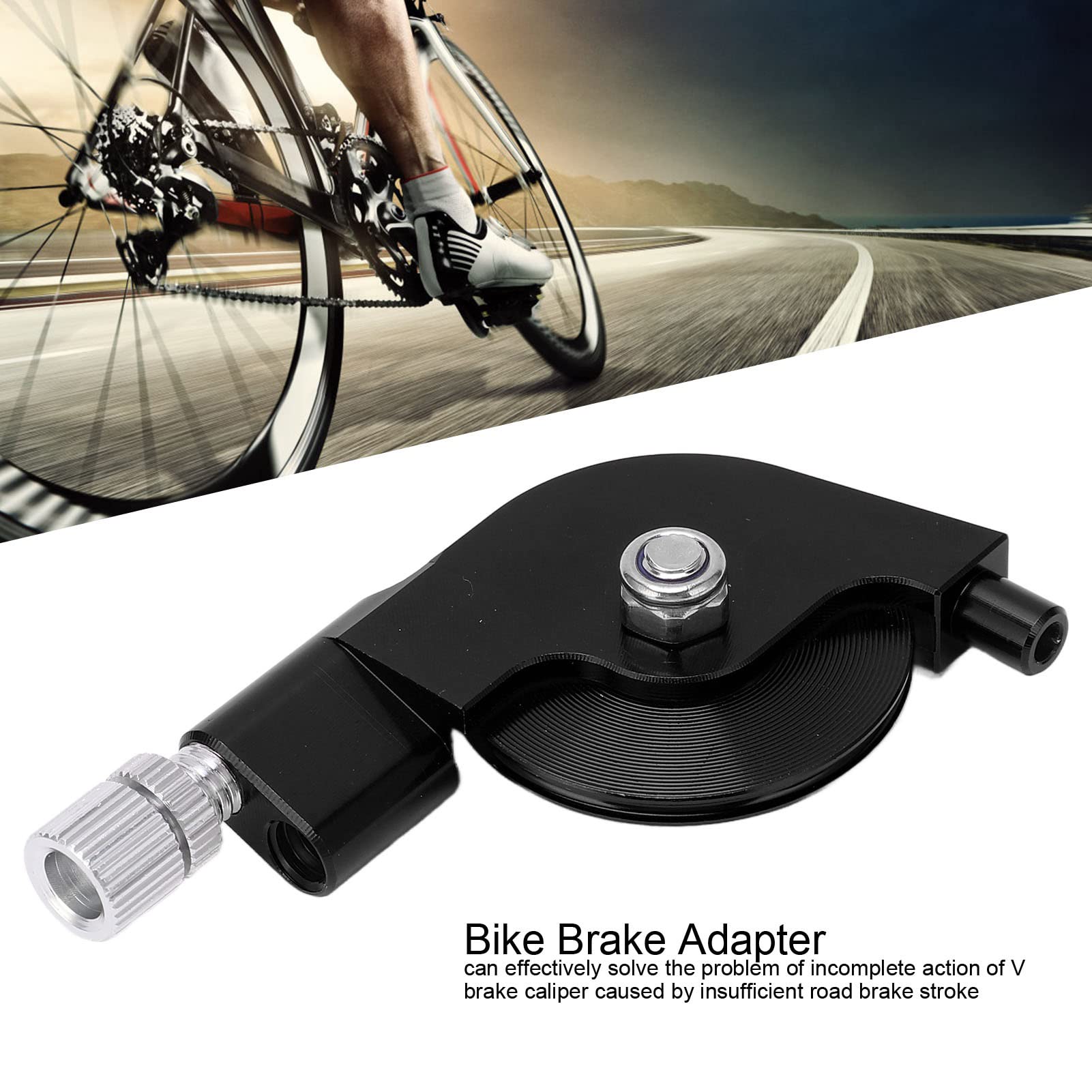 V Brake Handlebar Aluminium Alloy bikes Brake , V Brake Stroke Converter , bikes Disc Brake Conversion Aluminum Alloy CNC hining V Brake Caliper Regulator for Road Cycling bikes Accessories(Black)