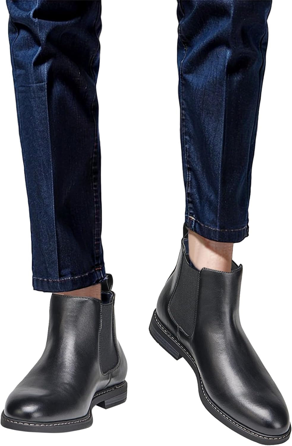 Temeshu Men's Chelsea Boots Casual Dress Boots Ankle Slip On Boots for Men MS25 - Image 2