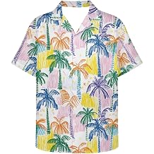 PinUp Angel Men's Summer Short Sleeve Hawaiian Shirt Casual Printed Button Down for Beach and Outdoor Activities