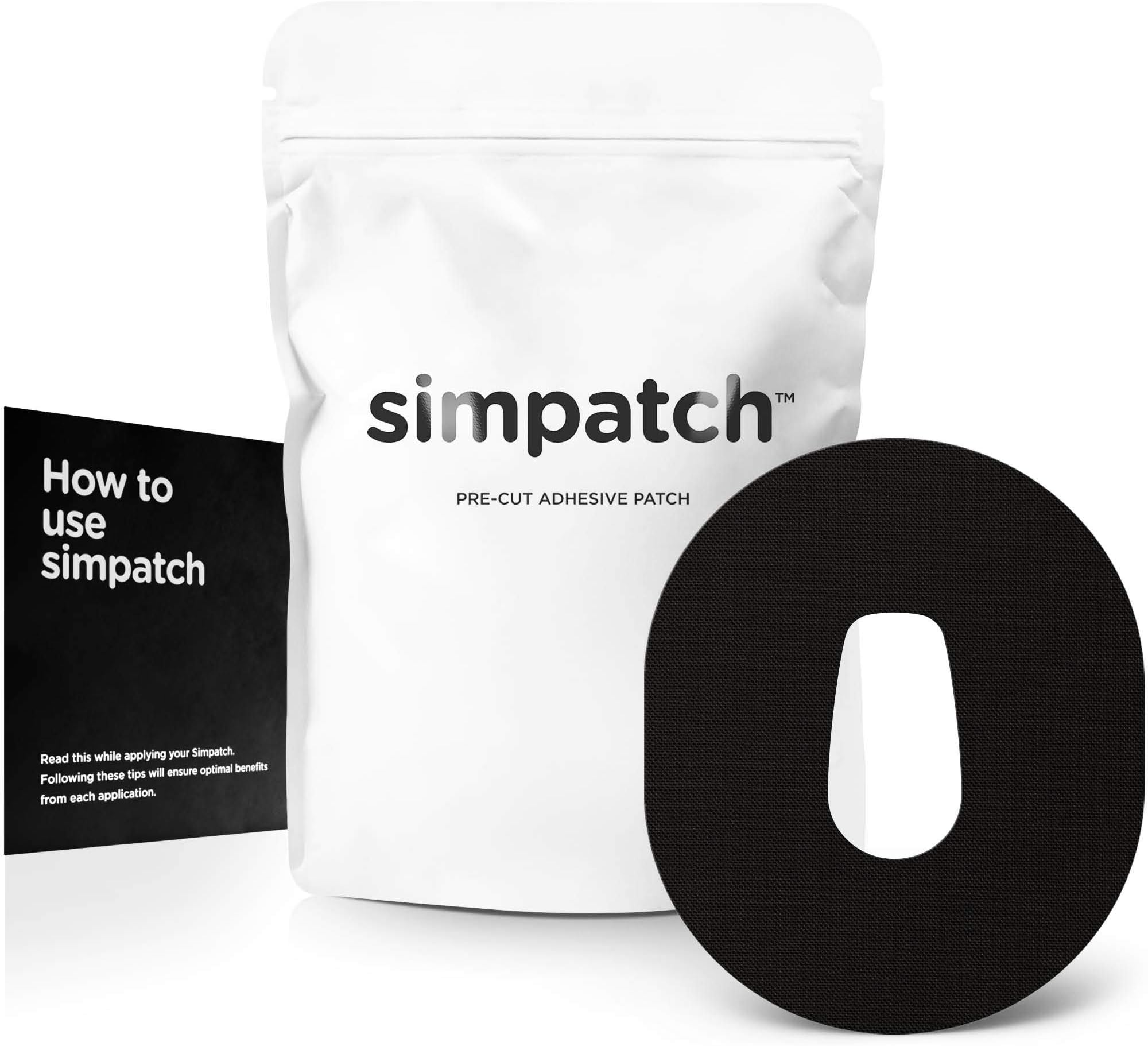 SIMPATCH Adhesive Patch for Dexcom G6 - Pack of 25 - Multiple Colors Available (Black)