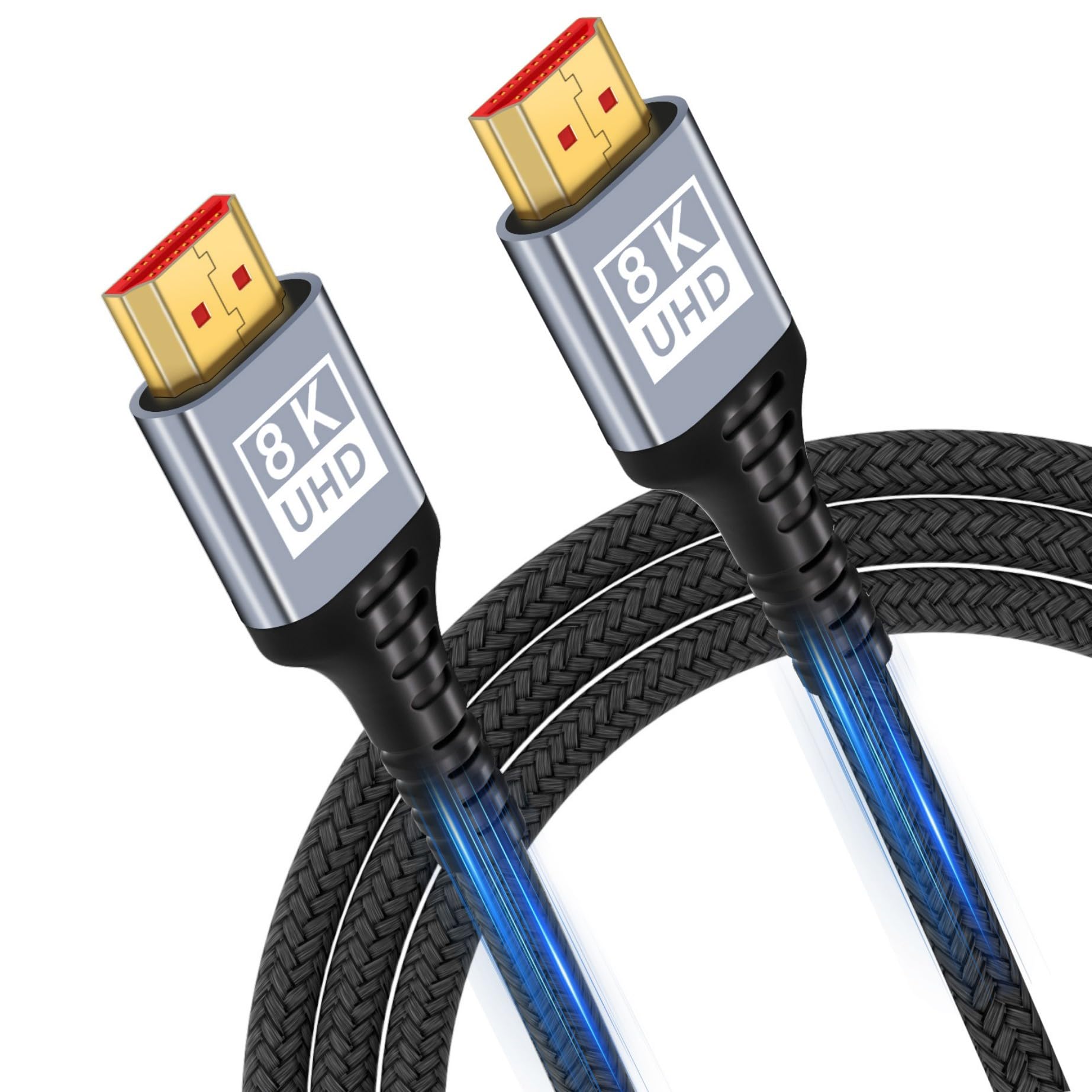 Kabel HDMI 2.1 10K 8K, 5 m, 48 Gb/s, ultra szybki kabel HDMI 10K 8K przy 60 Hz, 4K przy 120 Hz, 7680P, HDMI 2.1, obsługuje HDR10, eARC 3D, HDCP 2.2 i 2.3, kompatybilny z PS5/4 X-Box, HDTV, laptopem