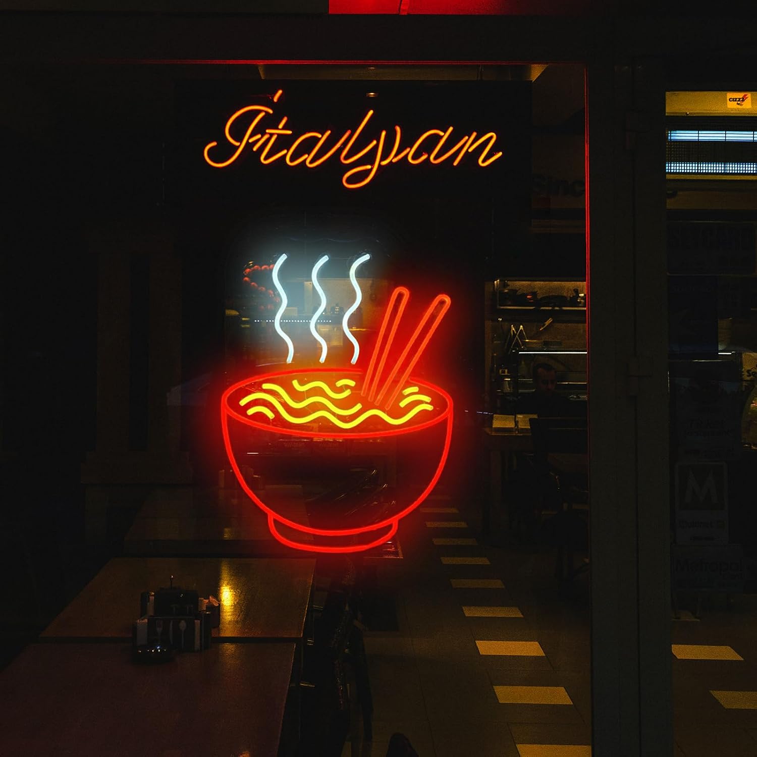 Ramen LED Neon Sign Japanese Ramen Neon Lights Dimmable Business Welcome Wall Decor for Restaurant Kitchen Man Cave Coffee Shop Bar Party Size: 20inch