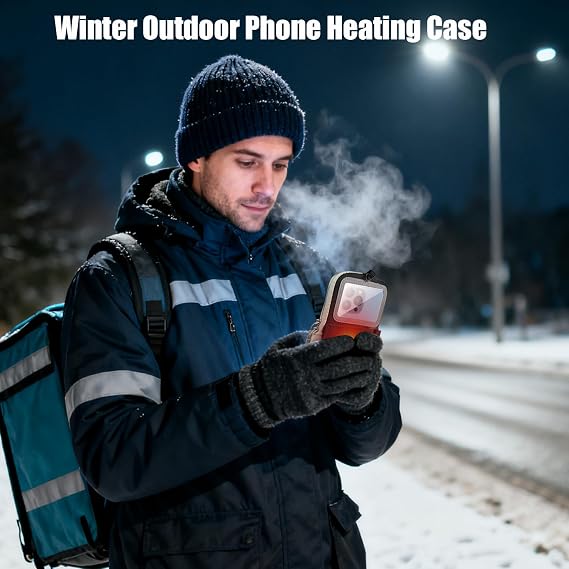 Heated Phone Pouch - Insulated Phone Pouch, Waterproof Thermal Bag, Snowproof Warming Case, USB Powered Protective Sleeve | Fast Heating Cover for Skiing Camping Hiking Outdoor Cold Weather