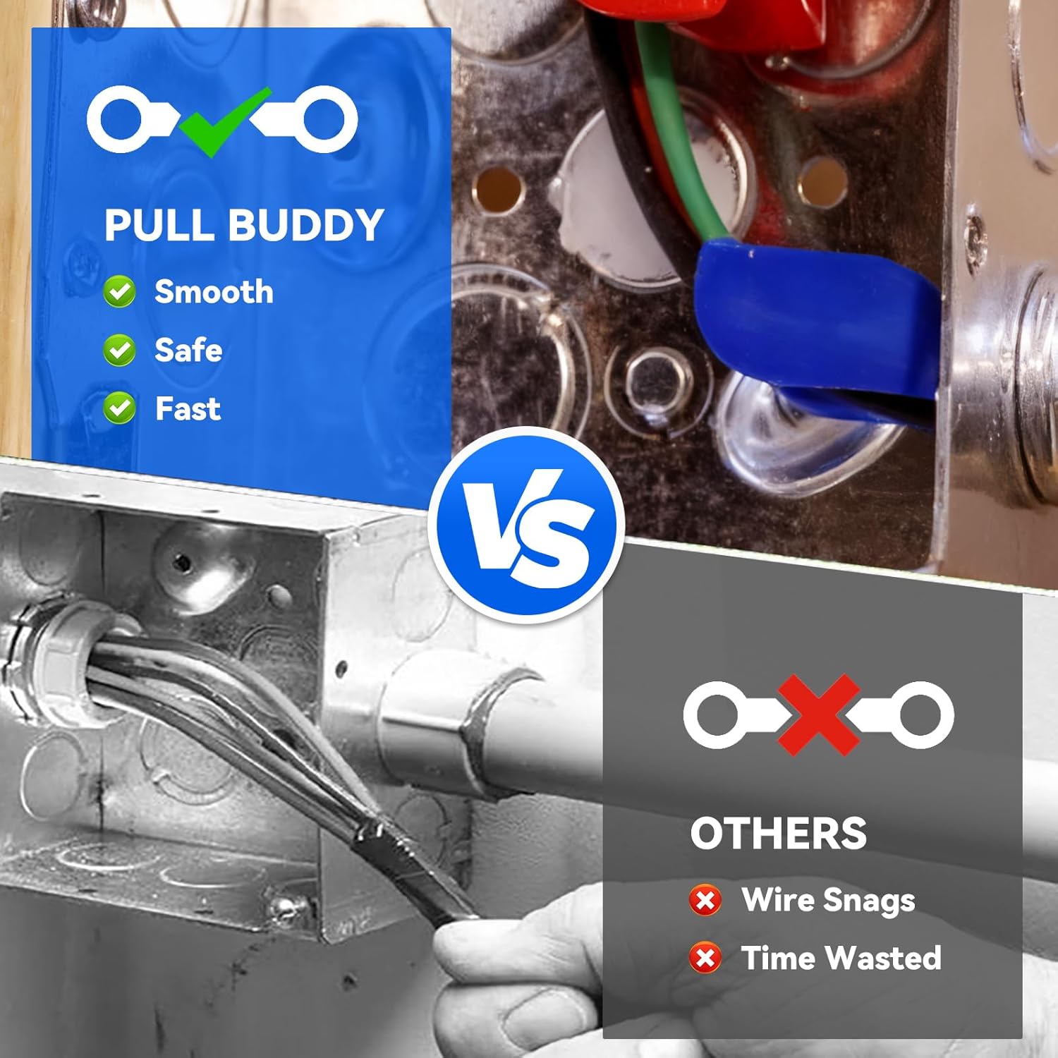 Conduit Wire Pulling Tools - Pull Buddy, for Rack-A-Tiers Electrical Tools, Electrical Box Cable Pulling Tool, Multi-Pack Wire Pulling Guides Prevent Wire Damage During Pulls - 6 Piece Set - Image 7