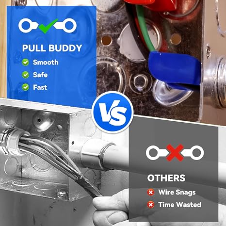 Wire Pulling Tool for Conduit Cable Installation, Electrical Wire Pulling Guides Compatible with Rack-A-Tiers Pull Buddy, Prevents Wire Damage - 6 Pack