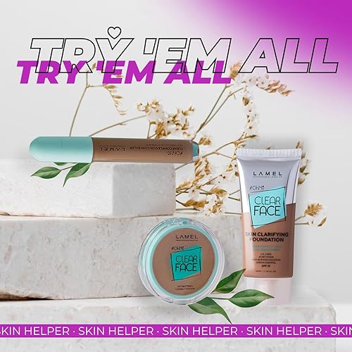 Miniatura 7 de LAMEL OhMy Clear Face - Base de cobertura completa, cobertura del acné, ácido salicílico y extracto de árbol de té, acabado húmedo e impecable,