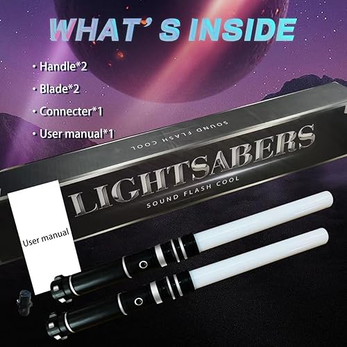 Miniatura 6 de Beyondtrade Sables de luz de 7 colores de juguete 2 en 1 espadas de duelo RGB de doble hoja con modo de silencio de sonido FX para niños, fanáticos