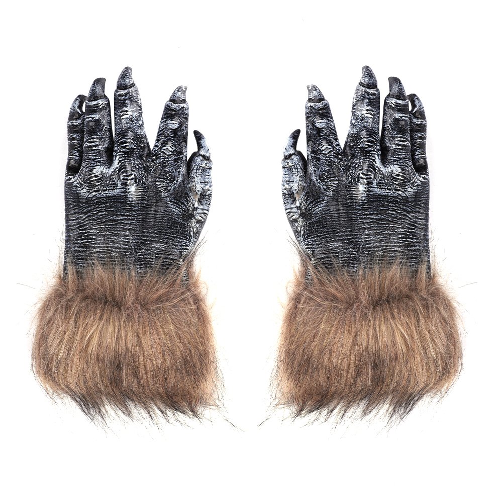 XGOPTS Wolf Claw Gloves Halloween Werewolf Hands Gloves Plush Furry Claw Werewolf Mittens Halloween Prop Wolf Gloves for Costume Accessories