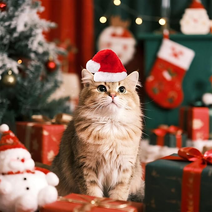 Gorro de Santa para Perro Pequeño, 8 Piezas, Suave, Navideño miniatura 5