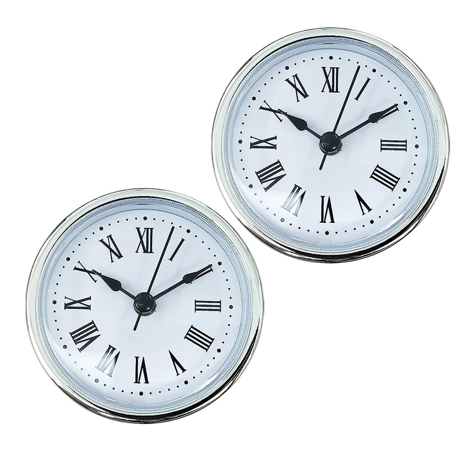 ljhnba 2Pcs 65MM Quartzs Clock Insert Replacement with Clear Lens and Roman/Arabic Numerals Perfect for Home Decors Projects Clock Parts and Accessories