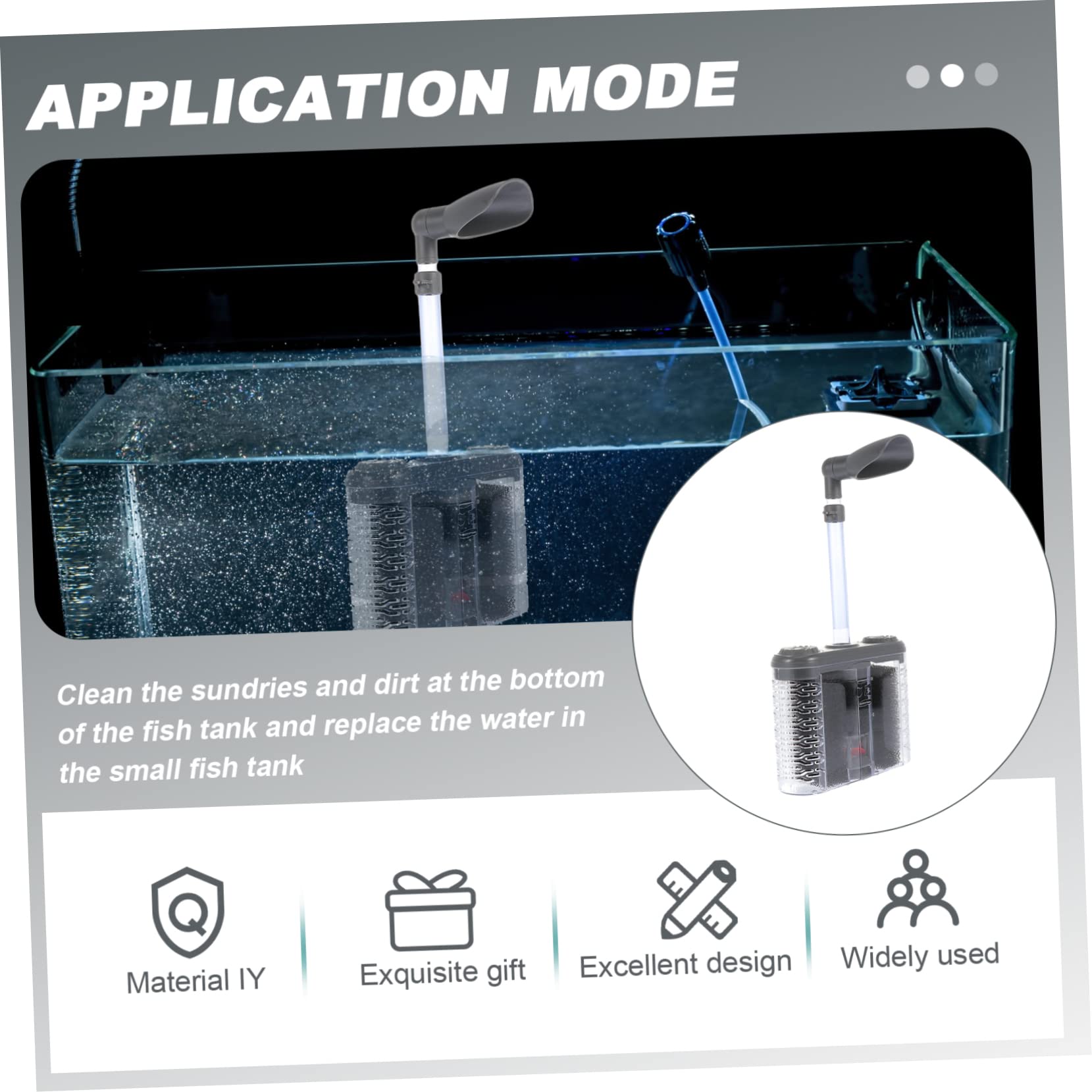 Toddmomy Depuradora Acuario Oxigenador Accesorios Prácticos Limpiador De Peceras Filtro Multifunción Cambio De Agua