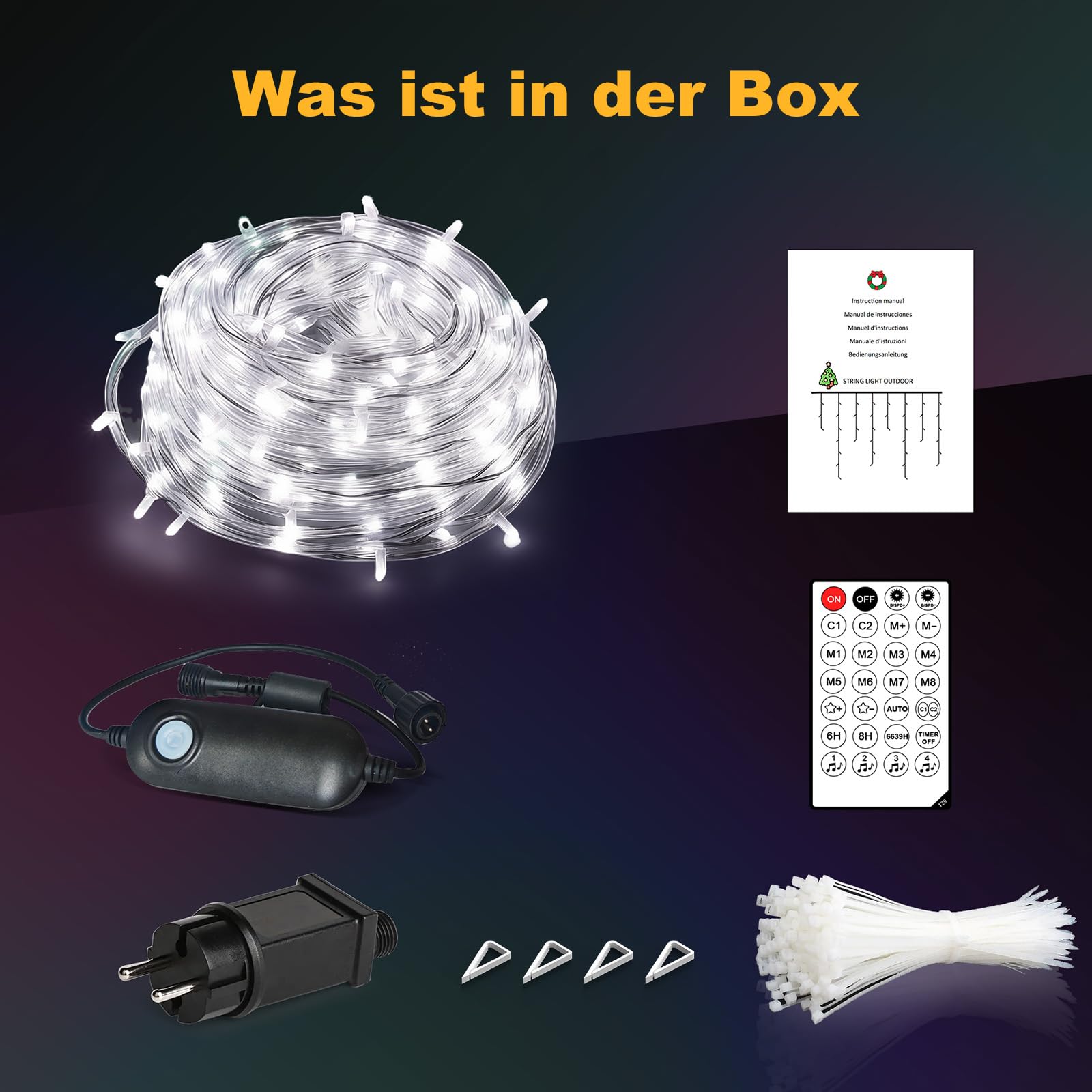 Weihnachtslichter für den Außenbereich, Eisregen Lichterkette Außen in Warmweiß und Kaltem Weiß, LED Lichtervorhang Aussen mit APP und Fernbedienung, 17 Modi+4 Helligkeiten+Timer (30M+5M-1200L,W/K)