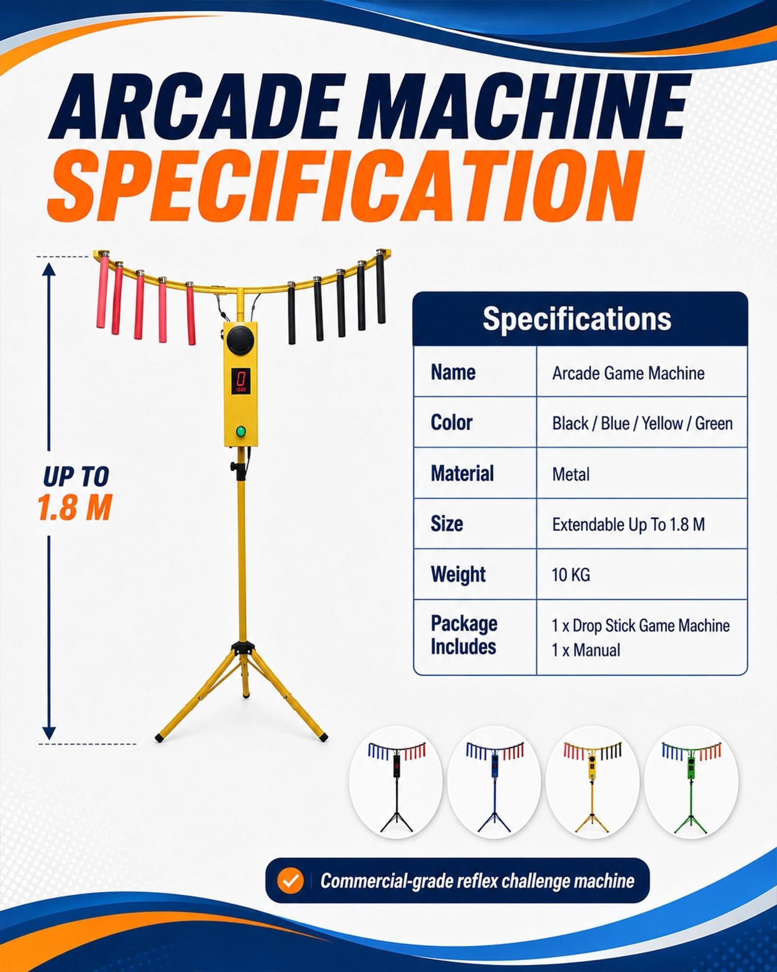 Gioco di Coordinazione Occhio Mano, Catch Stick con Modalità Regolabili | Effetti LED, Musica e Diverse Velocità per Feste, Compleanni, Attività di Gruppo e Tempo Libero(Green)