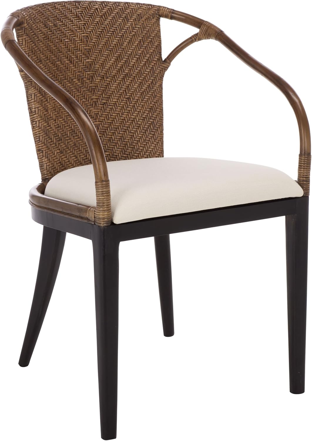 Sillón Acogedor Rattan Caoba con Cojín Crem
