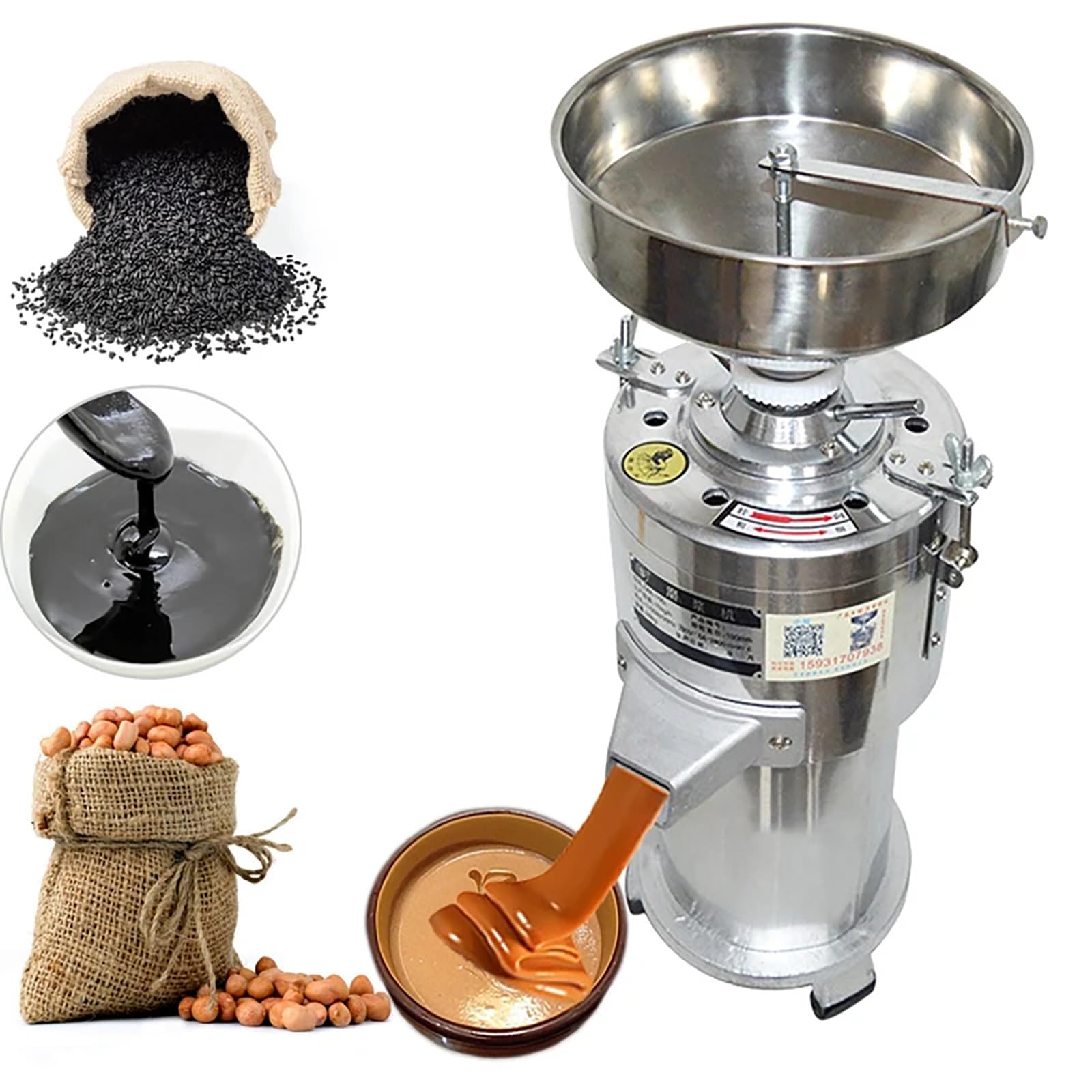 Amazon.co.jp: 業務用ピーナッツゴマ粉砕機、1100Wアップグレード型