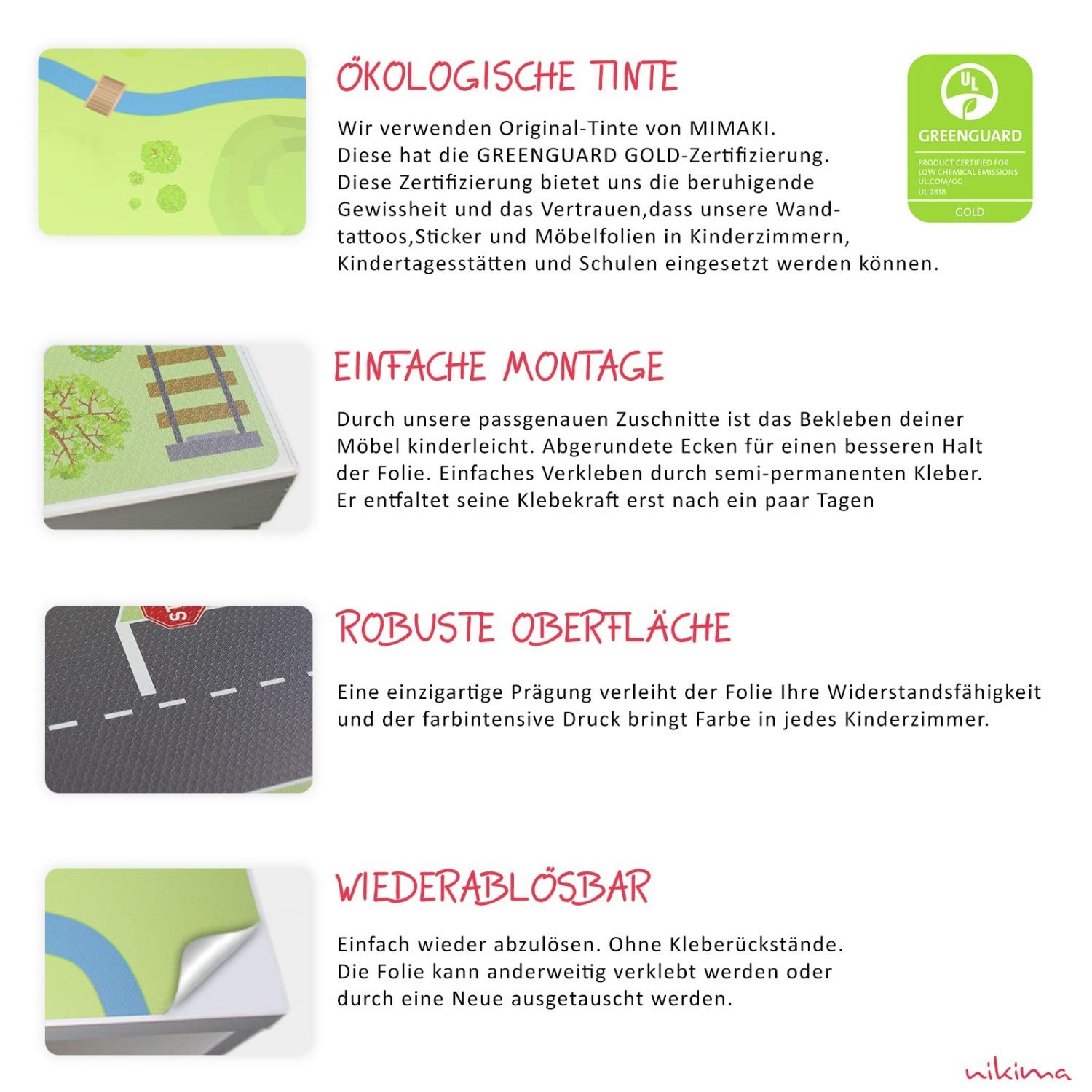 Spielfolie/Möbelfolie für IKEA TROFAST Holz Wald & Wiese Aufkleber Sticker Kinderzimmer Spieltisch (Möbel Nicht inklusive)