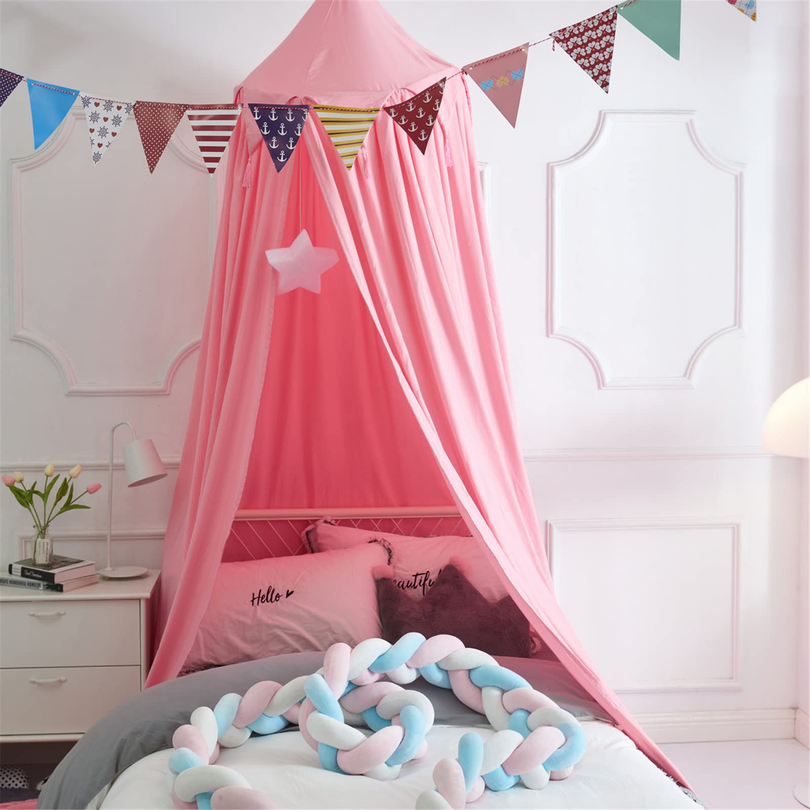 Baldacchino Letto Bambini Verde - Cupola Nordica, Cotone, Per Lettino O Matrimoniale - Foto 8